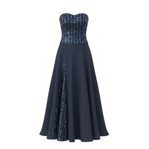 Jovani Strapless  Navy Gown beaded gown 10